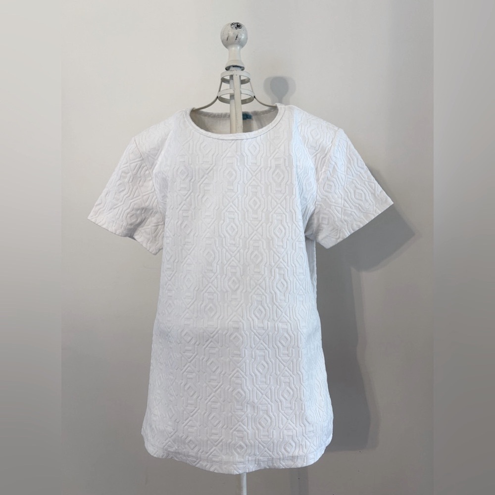 J McLaughlin White Textured Women's Top
